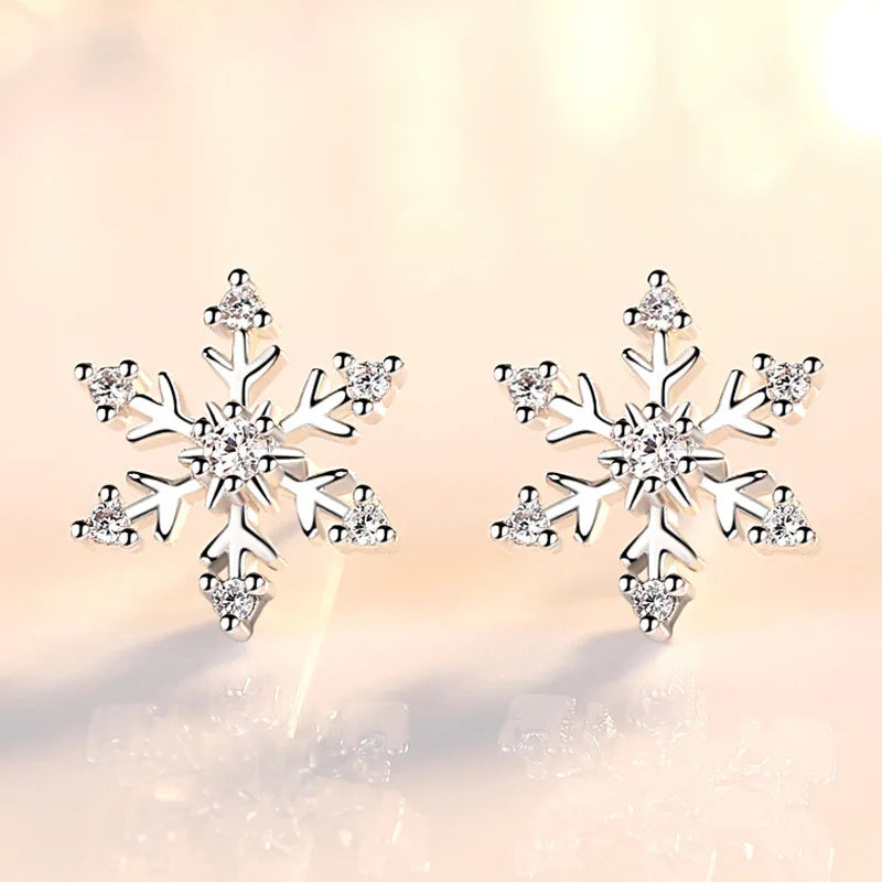 Snowflake Stud Earrings for Women