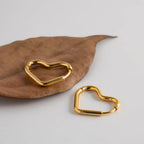 Heart Hoop Earrings Gold Women gold