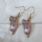 Cute Cat Earrings brown