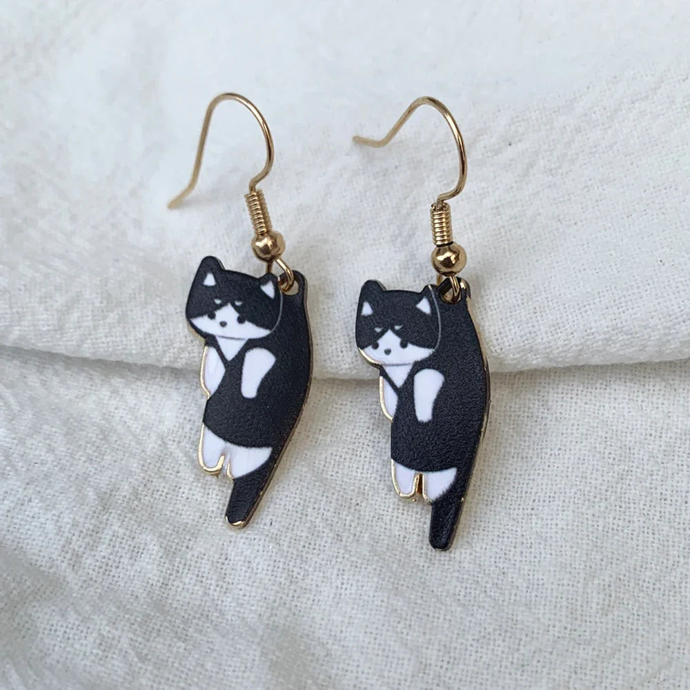 Cute Cat Earrings black