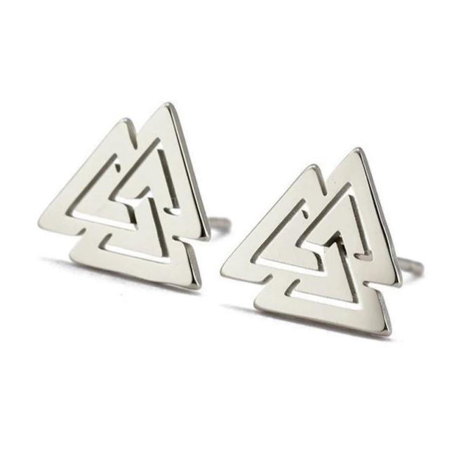 Silver Viking Men's Earrings