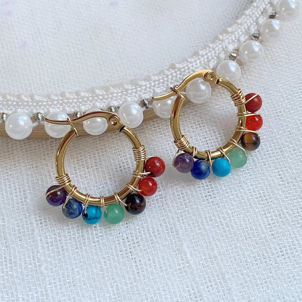 7 Chakra Hoop Earrings for Women
