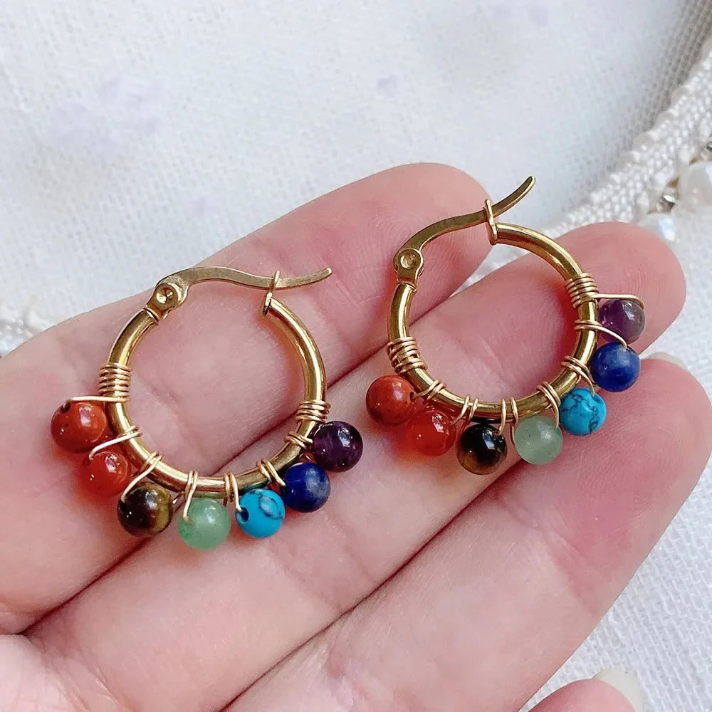 7 Chakra Hoop Earrings for Women