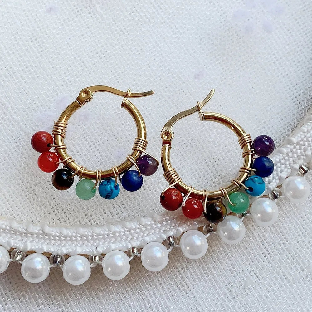 7 Chakra Hoop Earrings for Women