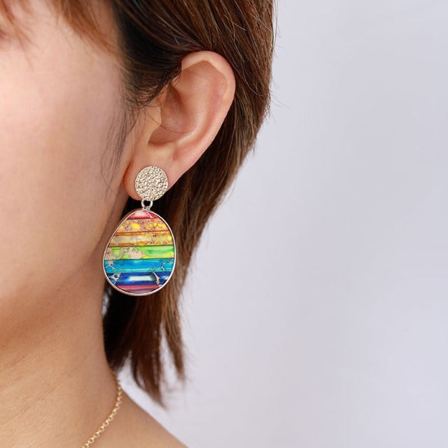 Women’s 7 Chakras Dangle Earrings