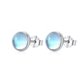 Women's Silver Earrings Moonstone Stud
