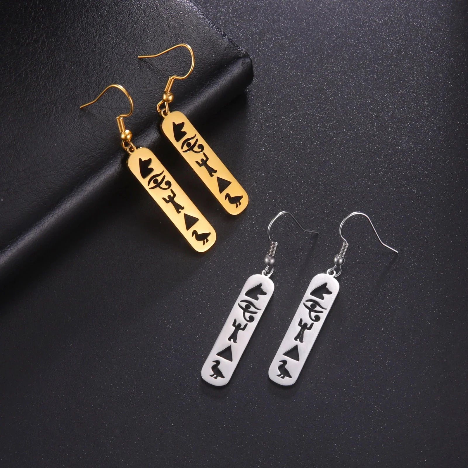Egypt Hieroglyph Cartouche Earrings 