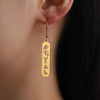 Egypt Hieroglyph Cartouche Earrings gold style B