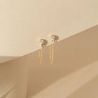 Chain Earrings with Birthstone