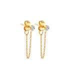 Chain Earrings with April Birthstone
