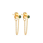Chain Earrings with August Birthstone