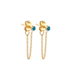 Chain Earrings with December Birthstone