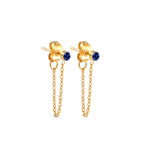 Chain Earrings with September Birthstone