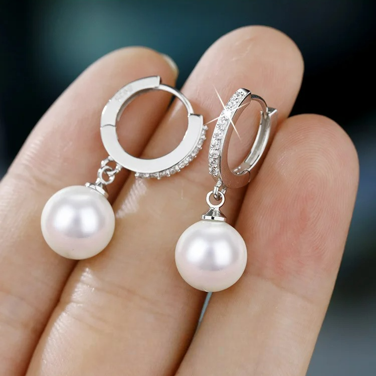 Classic Pearl and Zircon Earrings