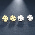 Lucky Four-Leaf Clover Stud Earrings gold