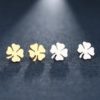 Lucky Four-Leaf Clover Stud Earrings gold
