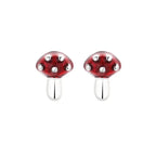 Silver Mushroom Stud Earrings