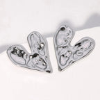 Heart Stud Earrings Silver