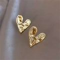 Heart Stud Earrings Gold