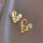 Heart Stud Earrings Gold