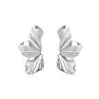 Half-Flower Stud Earrings Silver
