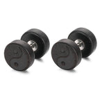 Yin Yang Black Wood Stud Earrings