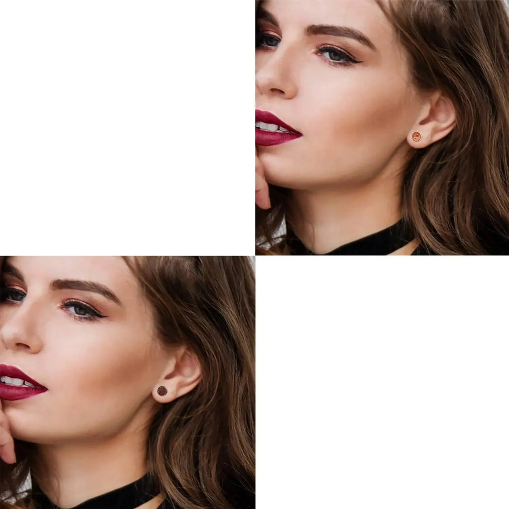 Yin Yang Wood Stud Earrings for Women