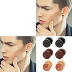 Yin Yang Wood Stud Earrings for Men