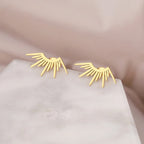 Sun Half-Circle Stud Earrings in Gold