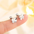 4-Leaf Clover Stud Earrings with Zircon