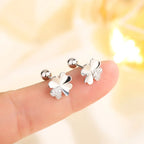 4-Leaf Clover Stud Earrings with Zircon