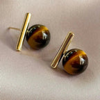 Women's Tiger Eye Stud Earrings
