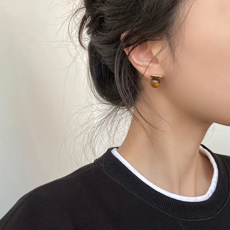 Women's Tiger Eye Stud Earrings