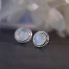 Women's Moonstone Stud Earrings