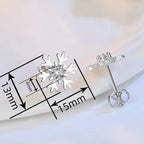 Snowflake Stud Earrings with Zircon