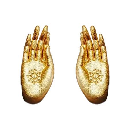 Buddha Hand Stud Earrings gold