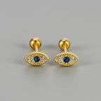 Rhinestone Evil Eye Stud Earrings or