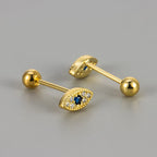 Rhinestone Evil Eye Stud Earrings or