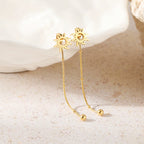 Sun Gold Dangle Stud Earrings