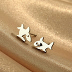 Shark Stud Earrings silver