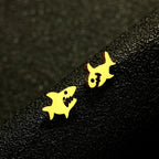 Shark Stud Earrings gold