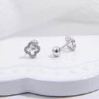 Four-Leaf Clover Stud Earrings silver