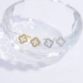 Four-Leaf Clover Stud Earrings gold