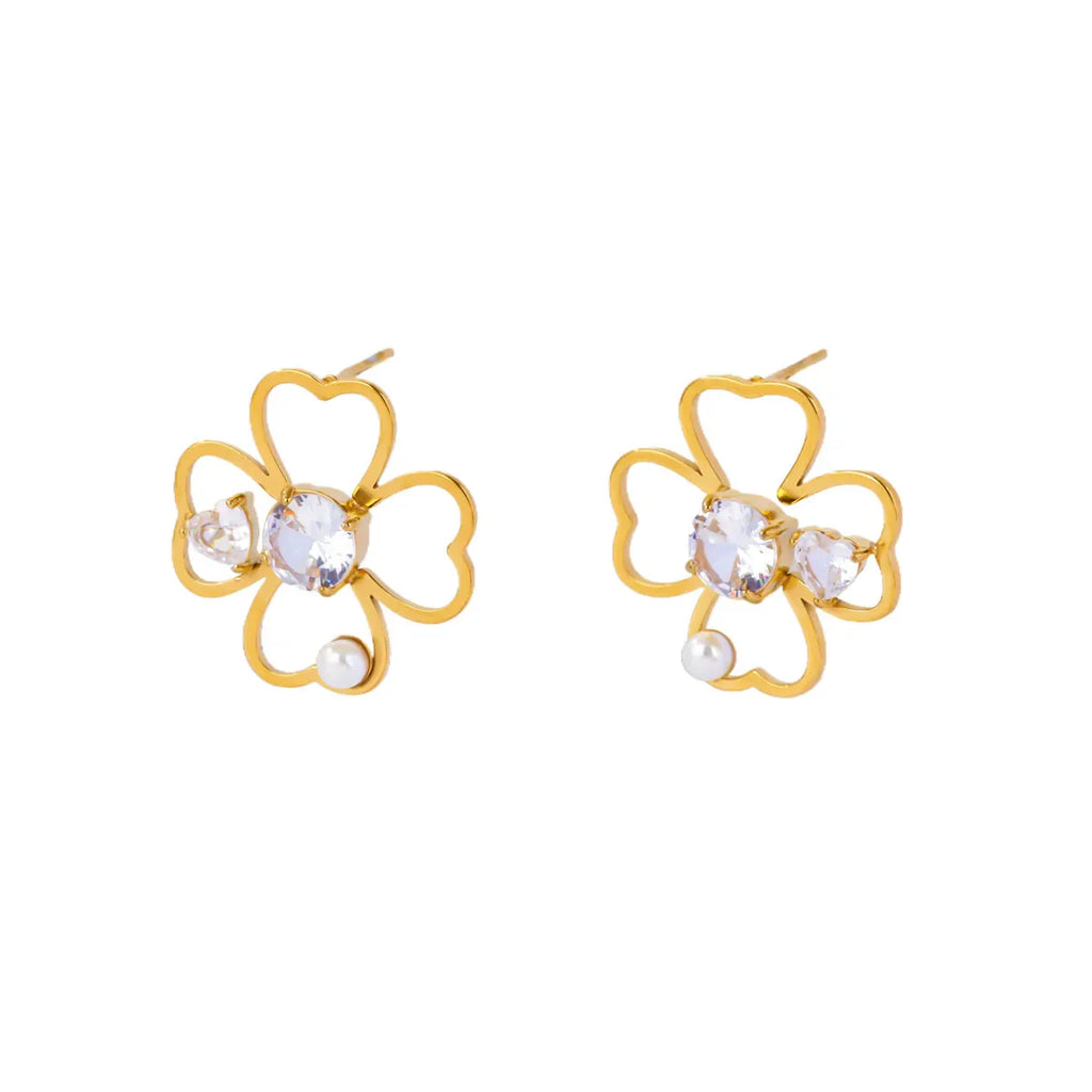 Four-Leaf Clover Lucky Stud Earrings