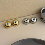 Vintage Evil Eye Stud Earrings gold