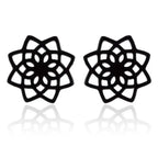 Mandala Women's Stud Earrings Black