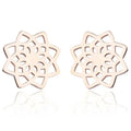 Mandala Women's Stud Earrings Rose Gold