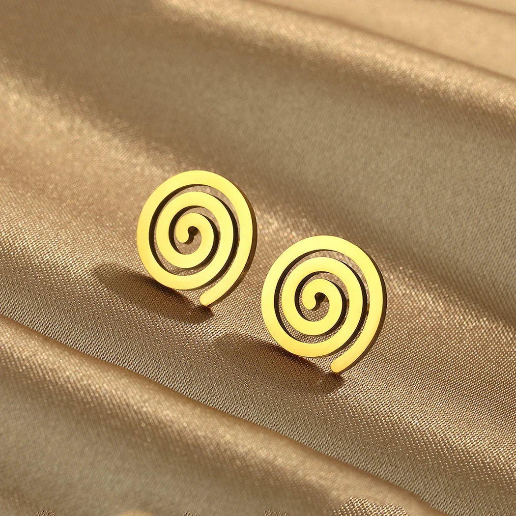 Spiral Stud Earrings gold