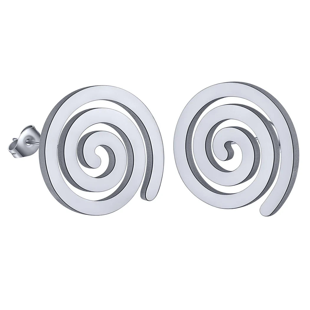 Spiral Stud Earrings silver