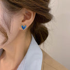 Blue & Pink Heart Earrings blue